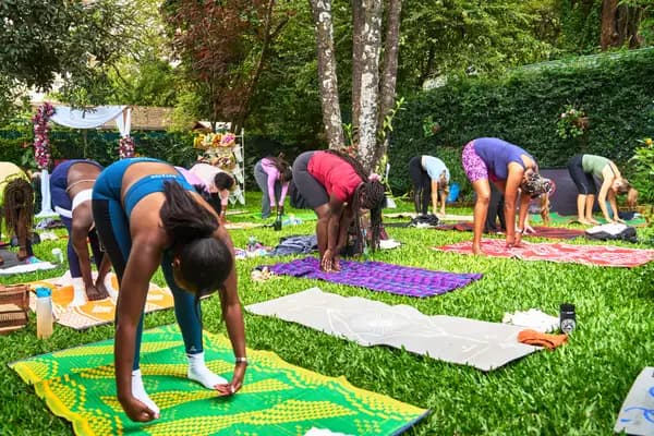 Outdoor yoga in Nairobi park